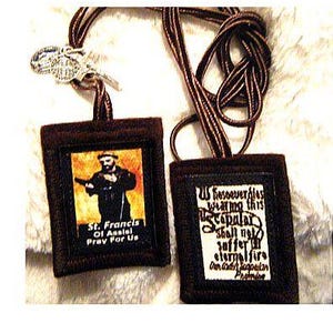 St Francis of Assisi Brown Scapular Handmade 100% Wool Catholic