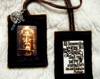 Holy Face Brown Scapular