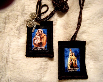 St. Joseph Brown Scapular 100% Wool Made in USA
