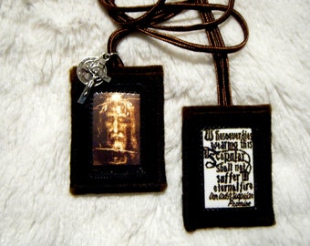 Holy Face Brown Scapular