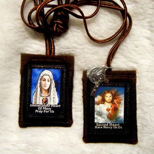 Sacred Heart of Jesus and Immaculate Heart of Mary Brown Scapular