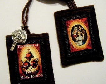 The 3 Hearts of Jesus Mary Joseph Scapular