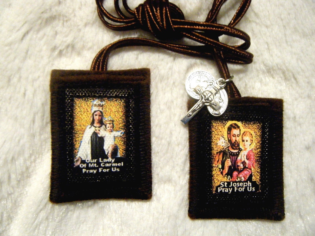 thumbnail image 2 of Fulton Sheen Brown Scapular – 100% Wool, Handmade In The USA 2 of 6