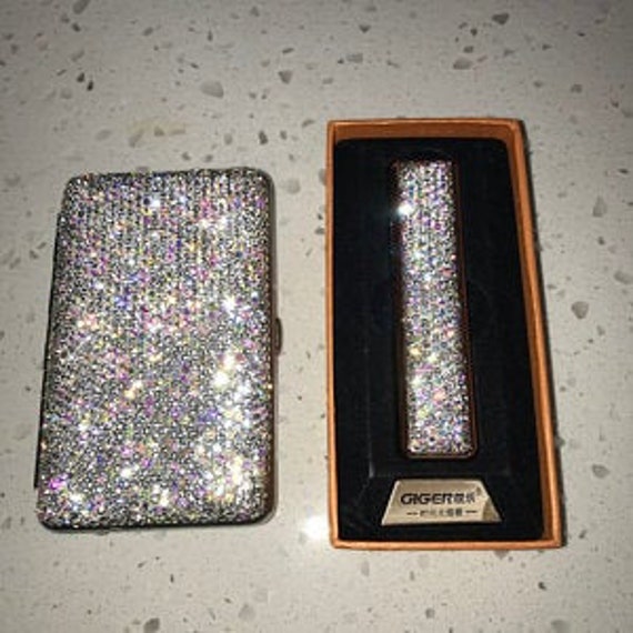 Blingpink Bling Crystal Rhinestone Pocket Portable Cigarette Etsy