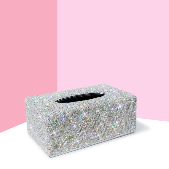 TISHAA Bling Bling Luxury Crystal Handmade Diamond Desktop Tape Dispenser 1-White