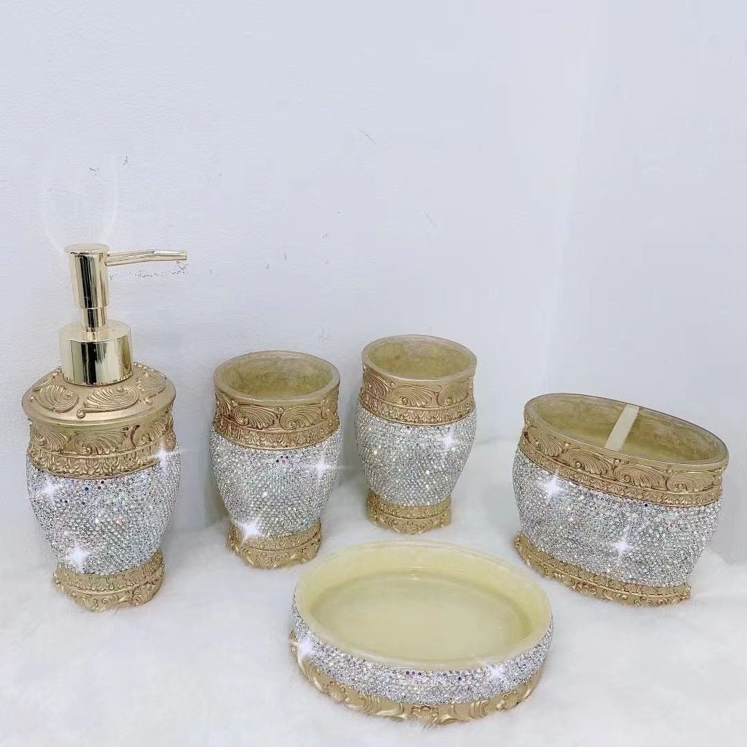 Luxury Crystal Diamond Rainbow Sparkle Bathroom Accessories