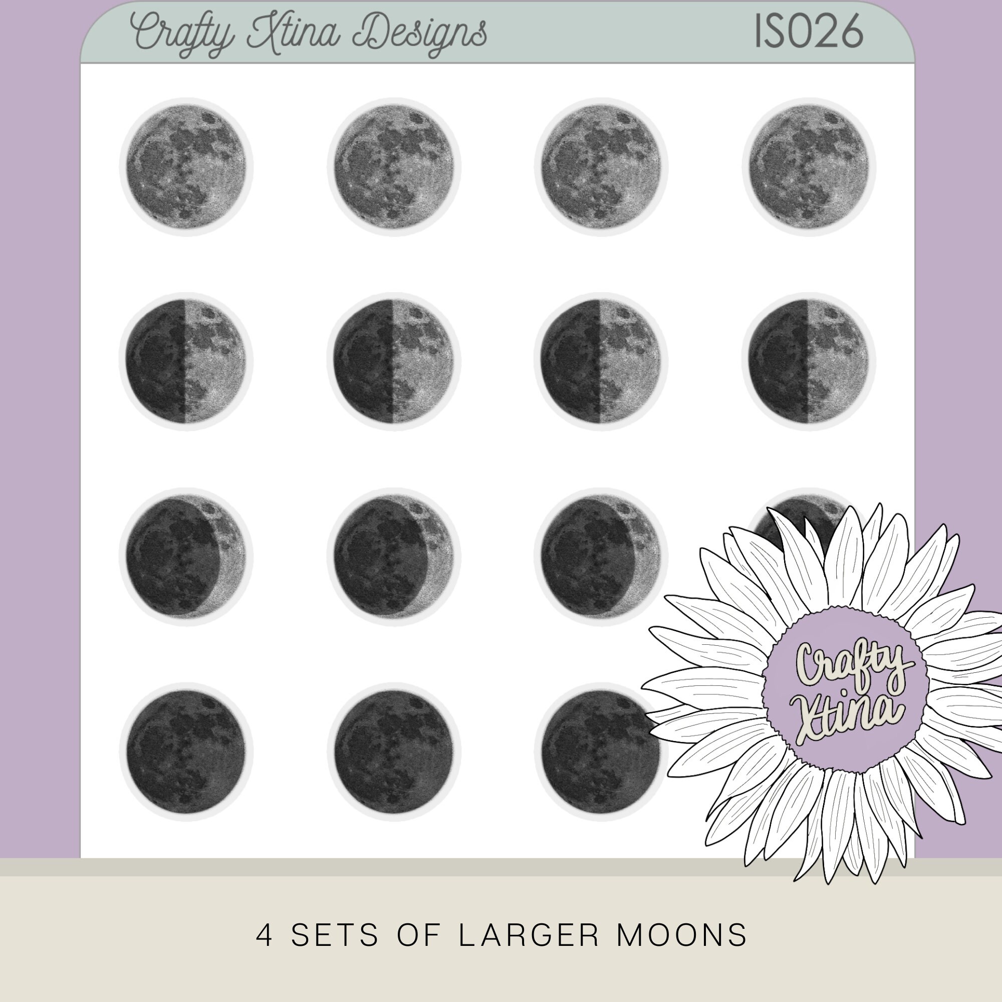 Moon Phases Stickers IS026 Stickers Cut Files for All | Etsy