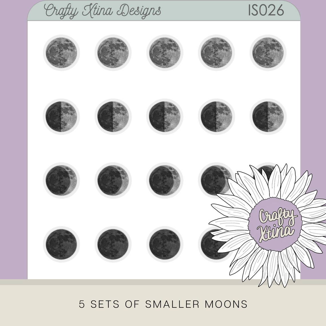 Moon Phases Stickers IS026 Stickers Cut Files for All | Etsy
