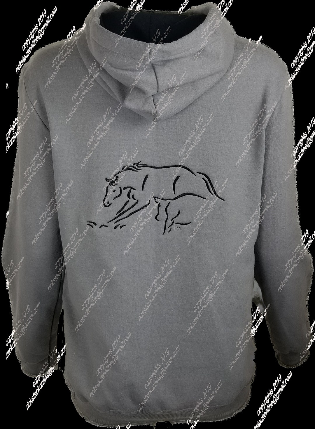 Embroidered Horse Hoodie...cutting Horse...horse Lover...horse Etsy