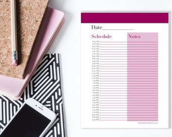 Printable Daily Planner, Digital Planner, Daily Schedule PDF