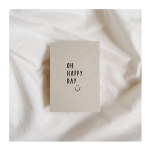 Birthday card oh happy day | Birthday card | Birthday card made from grass cardboard