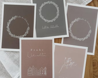 Simple Christmas card set | Christmas card set | Christmas cards | Christmas cards in warm earth tones