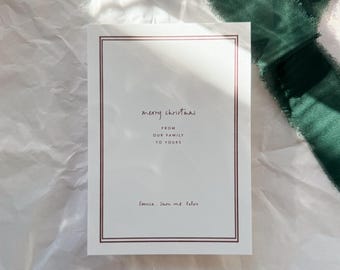 Personalized Christmas card with names | Minimalist Christmas card for the family | Modern Christmas greetings | Family Christmas card