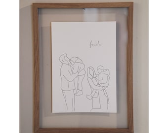 Familienportrait, Muttertagsgeschenk, einzigartiges Hochzeitsgeschenk, Geschenkidee | Geschenk Muttertag | personalisiertes Geschenk