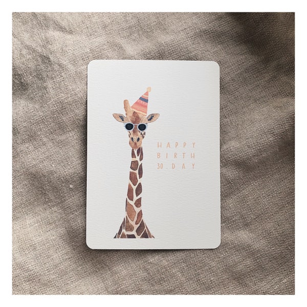 Geburtstagskarte | 30. Geburtstag | Giraffe