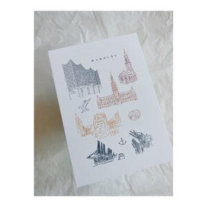 Postcard Hamburg | Landmark Hamburg | Illustration Hamburg | Hamburg love