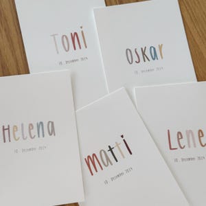 Tarjeta de nacimiento | tarjeta personalizada con nombre | Regalo de nacimiento | Tarjeta de bebé