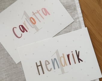 Birthday card | Personalized card with name | Baby gift | Baby card | Children's birthday gift