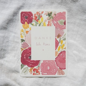 Muttertagskarte | danke Mama | beste Mama | Muttertag | Aquarellblumenkarte