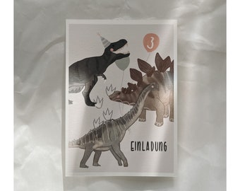 Dino invitation card | personalized birthday card | Children's birthday party | Invitation | Dino Birthday