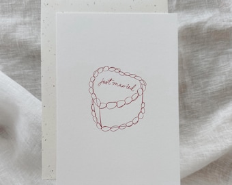 Personalized wedding card – Just Married card with names | Wedding greeting card + envelope | Gift for the bride and groom |