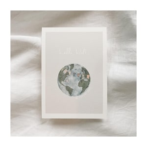 Postkarte oder Poster z. Geburt | hallo Welt | Geburtskarte schlicht und neutral | personalisierbar mit Name und Geburtsdatum | Geburtsdaten