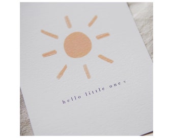 hello little one | Karte zur Geburt | Sonne