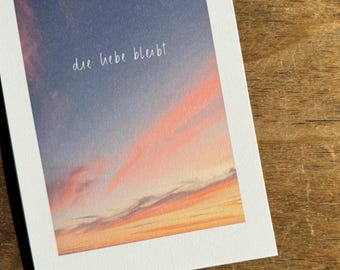 Sympathy card "Love Remains" | Condolence card Heaven | Modern condolence card | Sympathy card Love Remains | Mourning greeting card Farewell