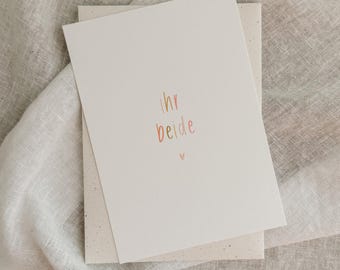Personalized wedding card for the two of you | Wedding card | Engagement card | Personalized wedding card including envelope