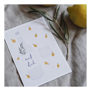 Card to you | Birthday card | Lemons | Olive branch | Mediterranean card | Wine list