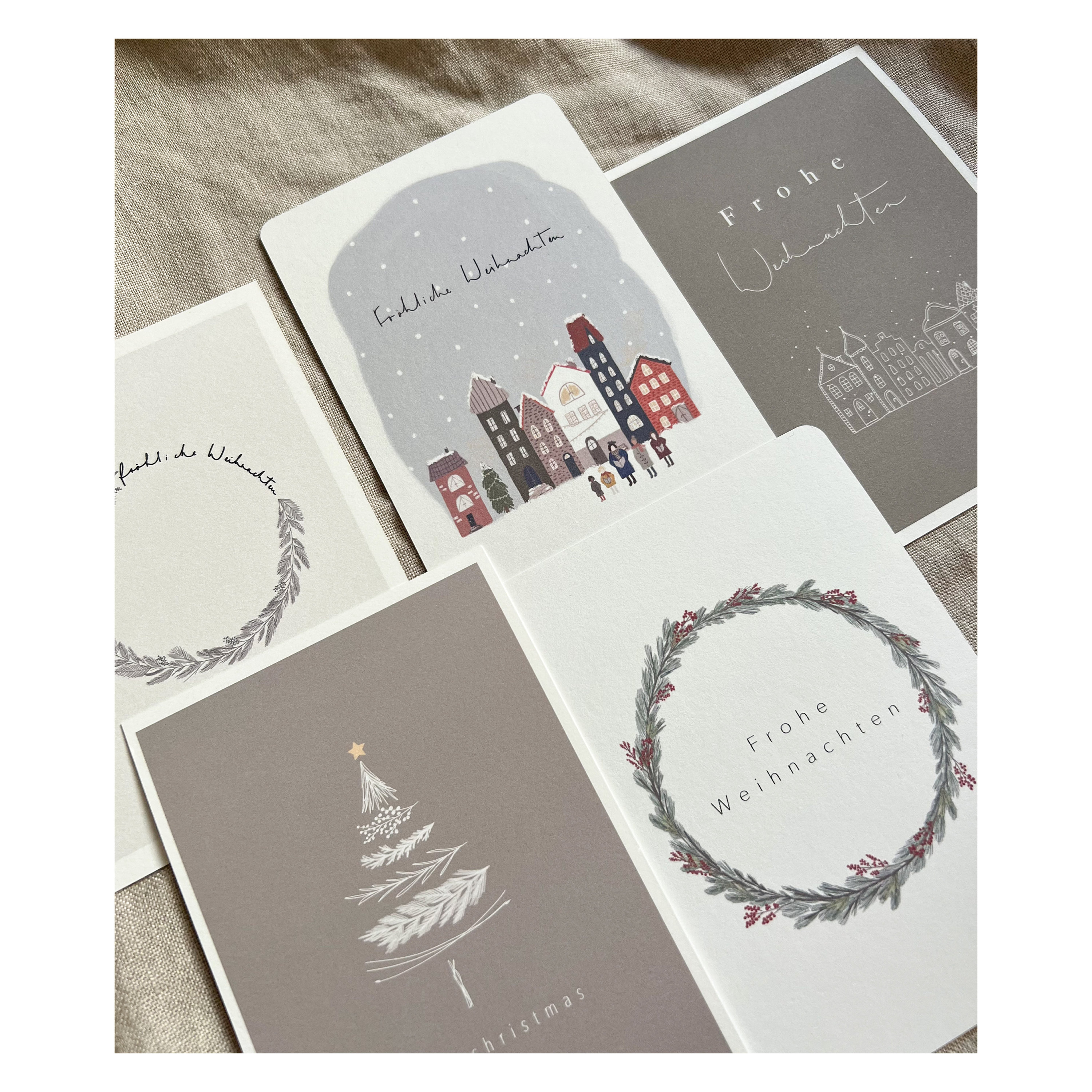16 Religiöse Weihnachtskarten – 4 Designs Im Set | 15,9 X 11,7 Cm, Mit Spirituellen Sprüchen