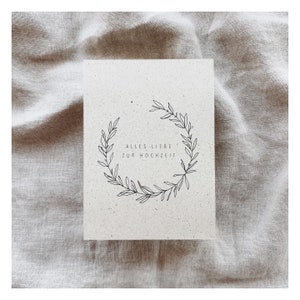 Cartão de casamento personalizado feito em papel vegetal | Tudo de bom para o seu casamento | Cartão de felicitações de casamento | Cartão de casamento