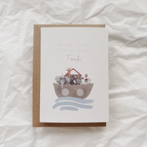 Tarjeta de bautismo personalizable | Tarjeta de bautismo | Regalo de bautismo | Tarjeta de bautismo con el Arca de Noé