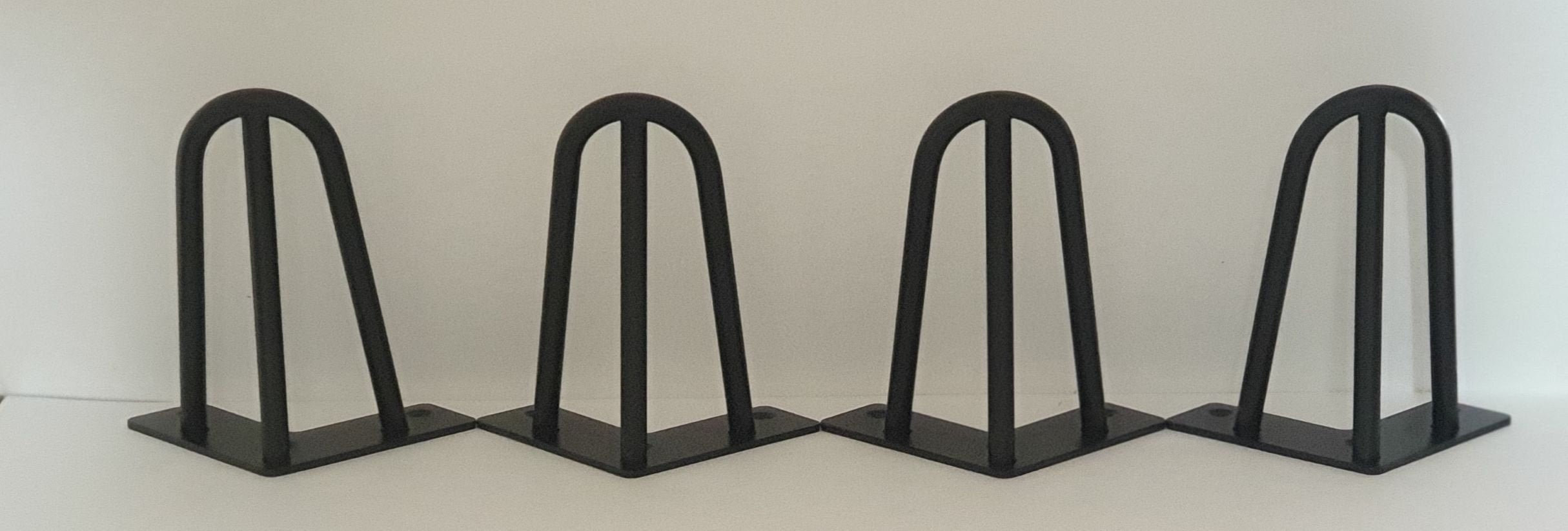 4 Pieds de Meuble, Cuisine Canapé Fabbrica 15 cm en Métal Noir