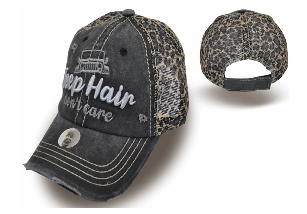 Jeep Hair Don’t Care Hat / Ball Cap / Baseball Cap / Distressed Hat /…
