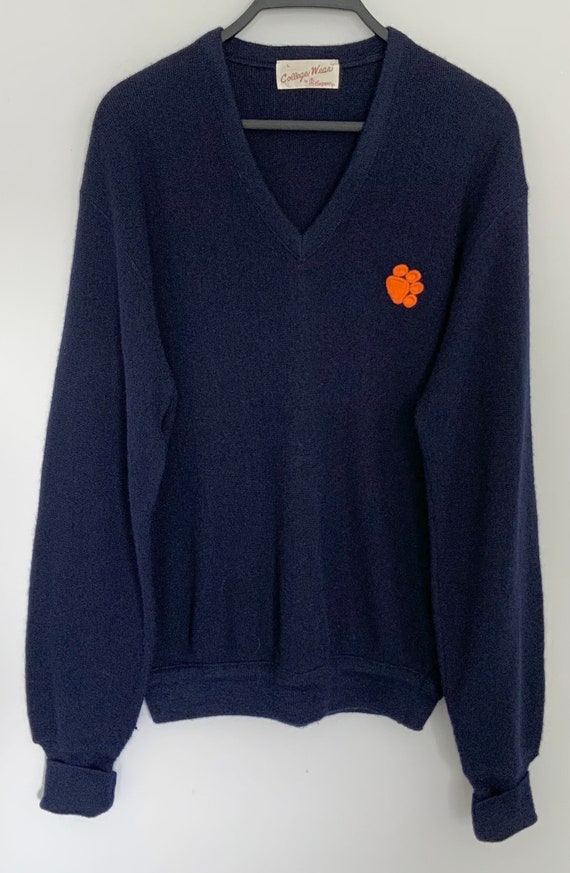 Vintage 1960s 1970s CLEMSON TIGERS Mens College Sw