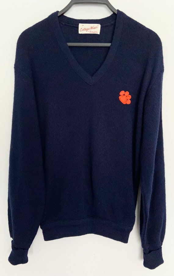 Vintage 1960s 1970s CLEMSON TIGERS Mens College Sw