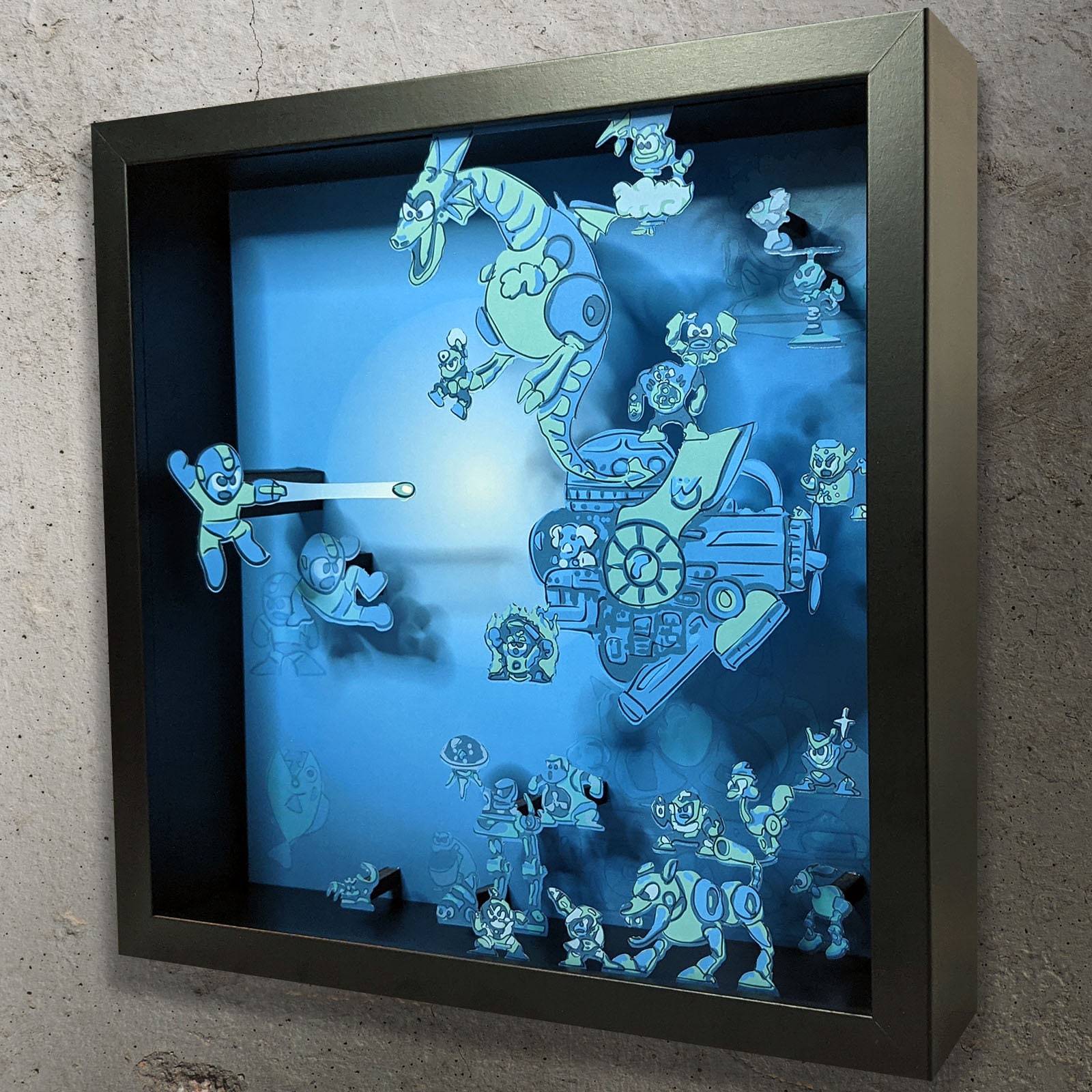 Download Mega Man 2 Nintendo Nes 3d Shadow Box Art Etsy