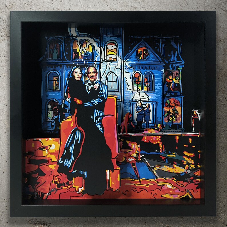 Download The Addams Family Pinball Arcade 3d Shadow Box Mixed Media Collage Art Collectibles Vadel Com