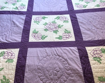 Purple flower quilt