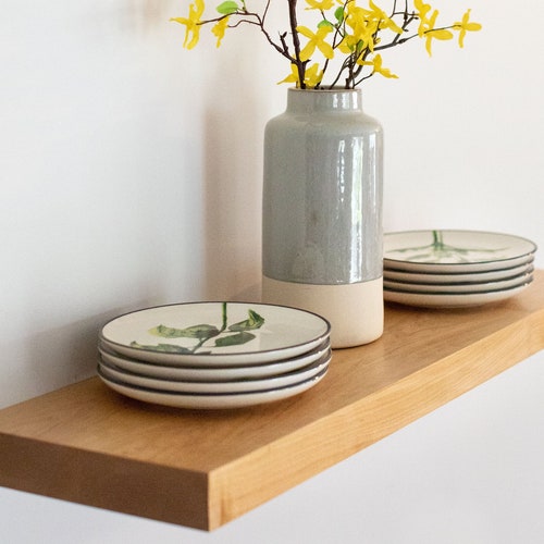 Walnut Floating Shelves Solid Wood Shelf With 300 Pound Etsy