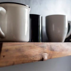 HEAVY DUTY Kitchen Floating Shelves, Live Edge Walnut Wood Floating Shelf, Custom Wall Shelf, Bathroom Shelving, Sag Free Metal Bracket