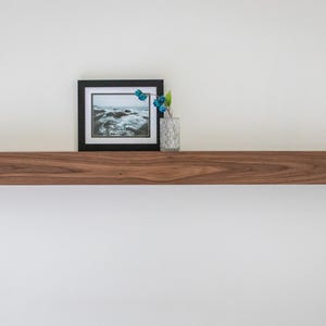 Custom Solid Walnut Box Mantel: Floating Fireplace Shelf