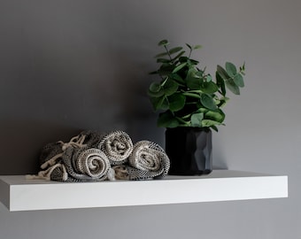 White Floating Shelf: Heavy Duty Kitchen & Bathroom Shelving