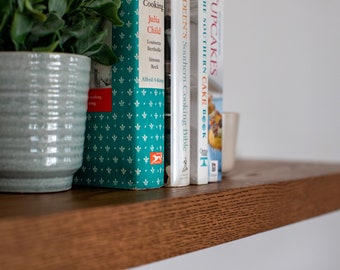 White Oak Floating Shelf: Heavy Duty, Sag-Free, Custom Length