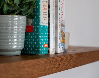 HEAVY DUTY Kitchen Floating Shelves, Solid White Oak Wood Floating Shelf, Custom Wall Shelf, Bathroom Shelving, Sag Free Metal Bracket