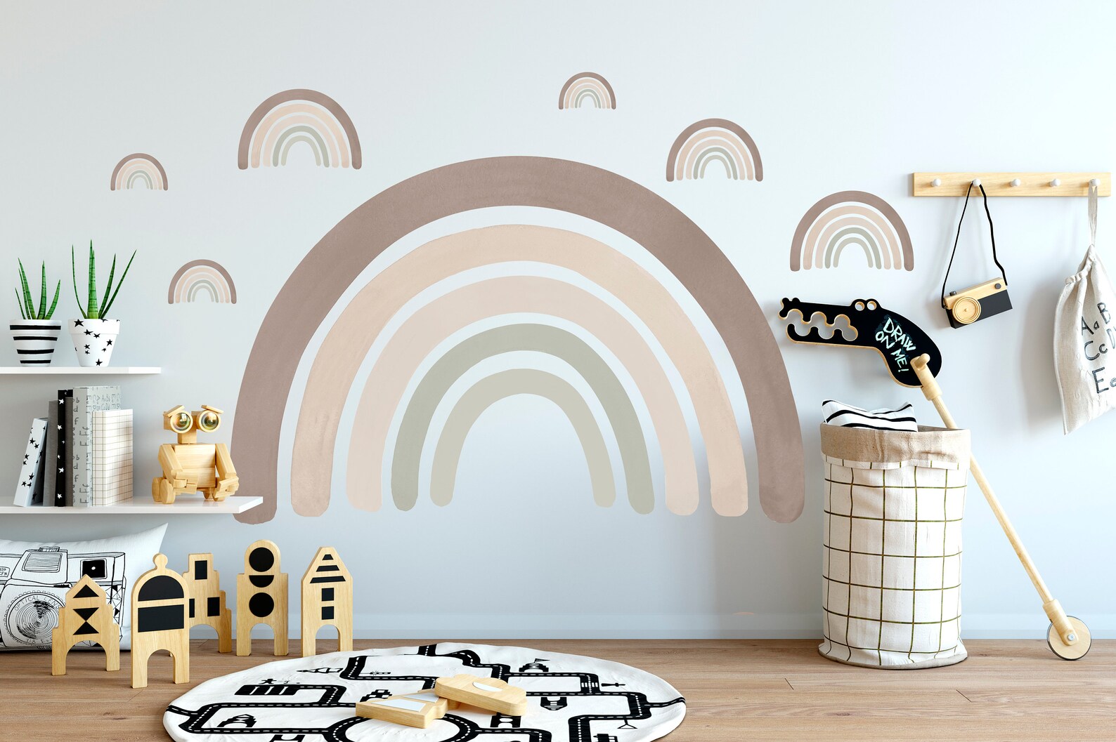 Wall Decal Large Rainbow Watercolor Rainbow Wallsticker Wall Etsy