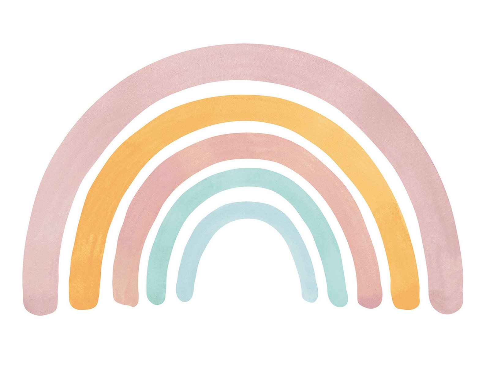 Wall Decal Large Rainbow Watercolor Rainbow Wall Decal boho Etsy