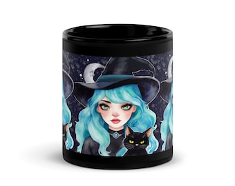 Witchy Black Glossy Mug