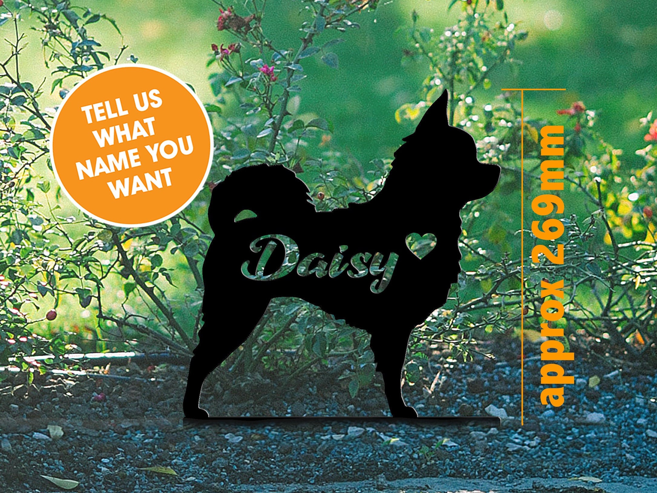 Criadores De Kangal Turco En España Chihuahua Long Hair Metal Garden Ornament personalizado con un | Etsy España